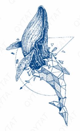 2 Wochen Tattoo inklove Wal Geometrisch